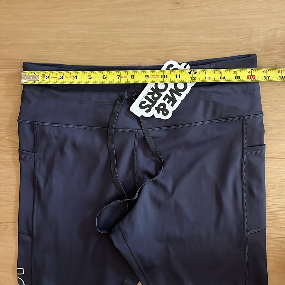 NWT LOVE & SPORTS WOMENS HIGH RISE FITNESS LEGGINGS WITH BLUE GOLD SIZE XL - Picture 6 of 15